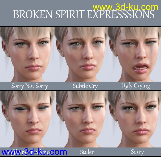iG Broken Spirit Expressions for Genesis 8 Female模型的图片11