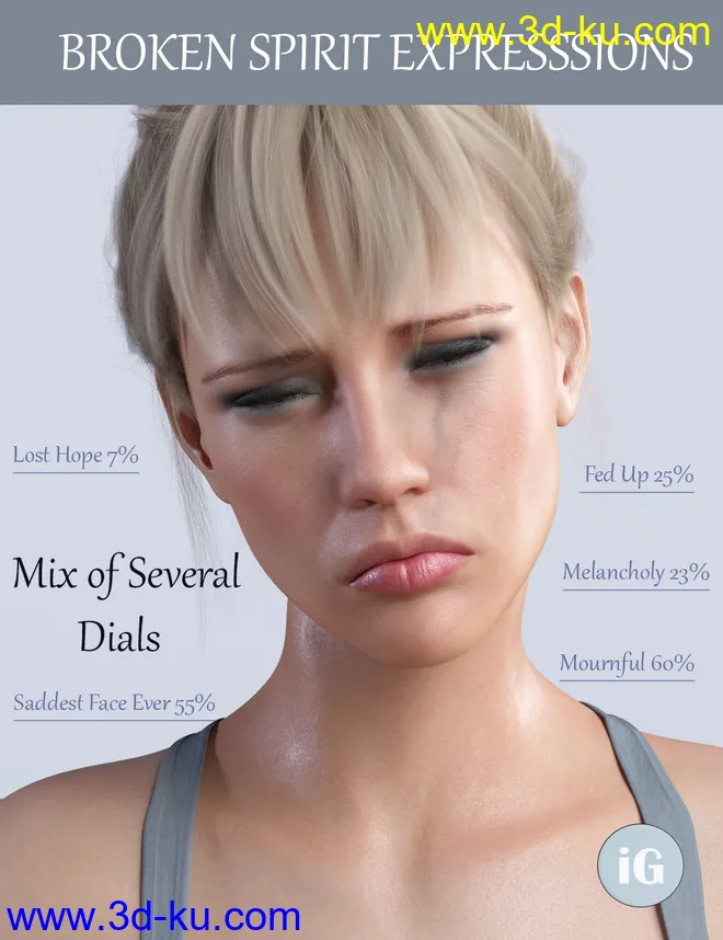 iG Broken Spirit Expressions for Genesis 8 Female模型的图片15