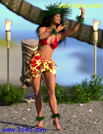 3D打印模型IGD Mea Hula Poses for Genesis 8 Female的图片