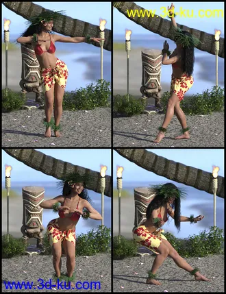 3D打印模型IGD Mea Hula Poses for Genesis 8 Female的图片