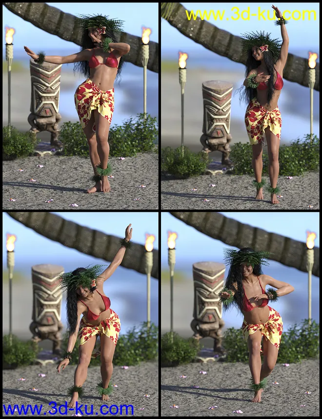 IGD Mea Hula Poses for Genesis 8 Female模型的图片3