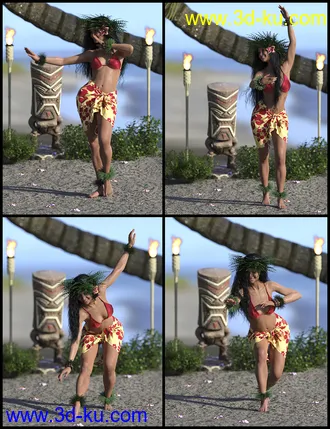 3D打印模型IGD Mea Hula Poses for Genesis 8 Female的图片