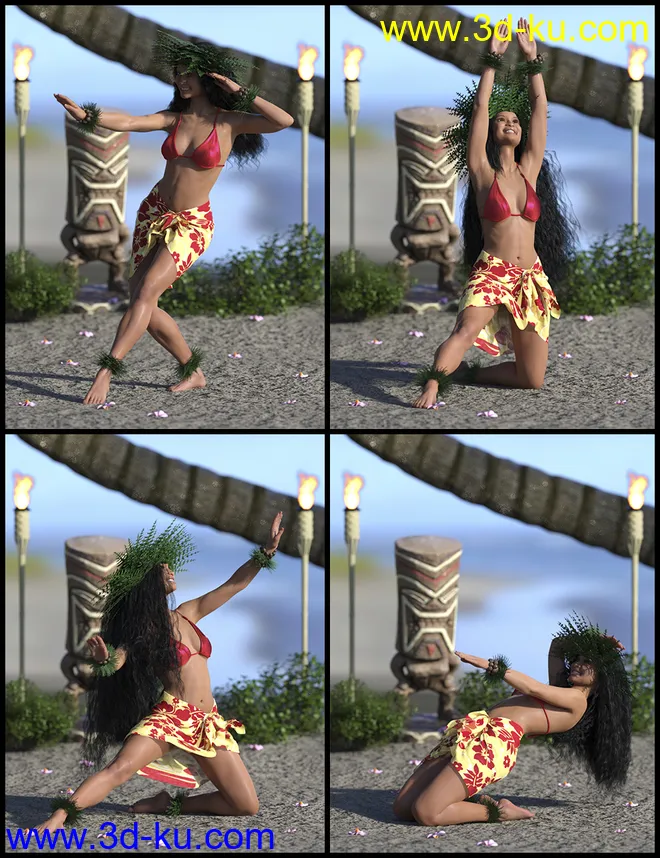 IGD Mea Hula Poses for Genesis 8 Female模型的图片4