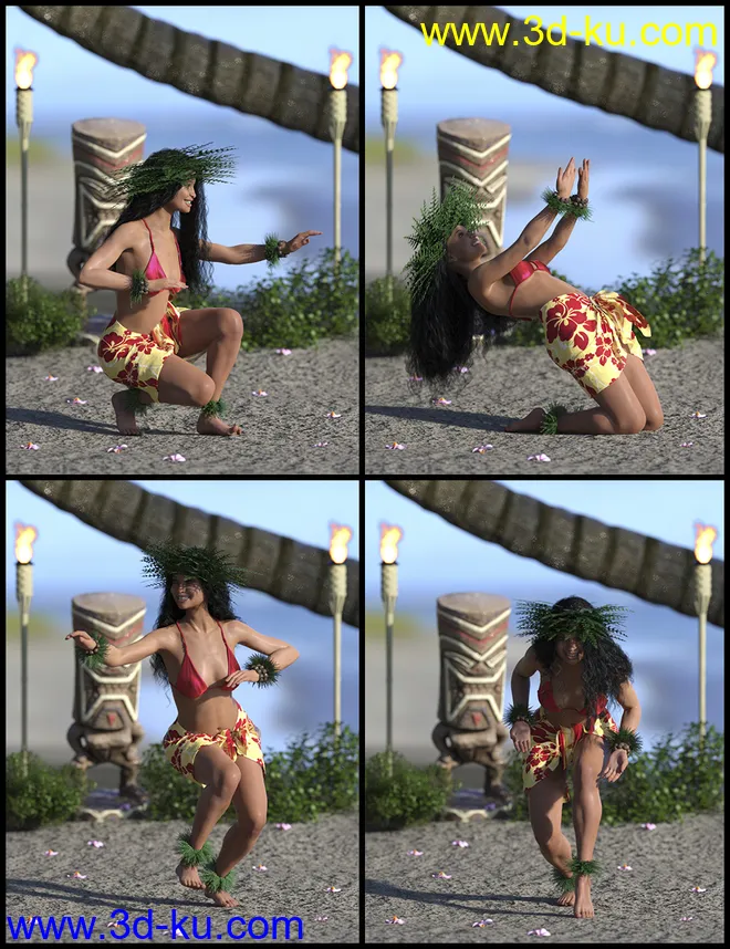 IGD Mea Hula Poses for Genesis 8 Female模型的图片5
