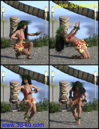 3D打印模型IGD Mea Hula Poses for Genesis 8 Female的图片