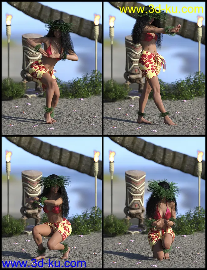 IGD Mea Hula Poses for Genesis 8 Female模型的图片6