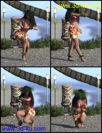 3D打印模型IGD Mea Hula Poses for Genesis 8 Female的图片