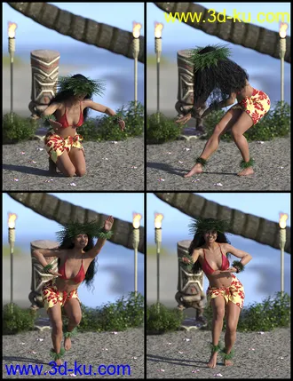 3D打印模型IGD Mea Hula Poses for Genesis 8 Female的图片