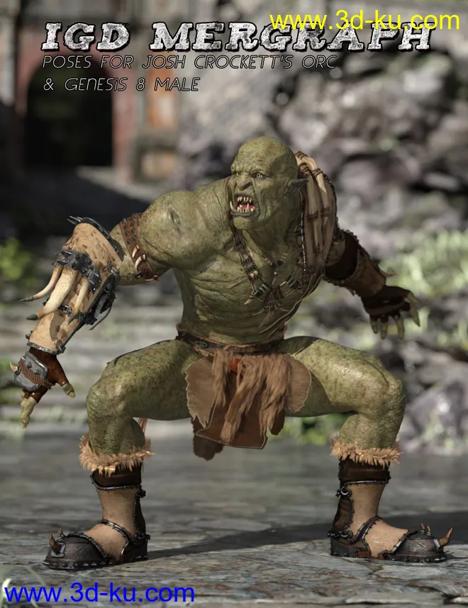 IGD Mergraph Poses for Orc HD and Genesis 8 Male模型的图片1