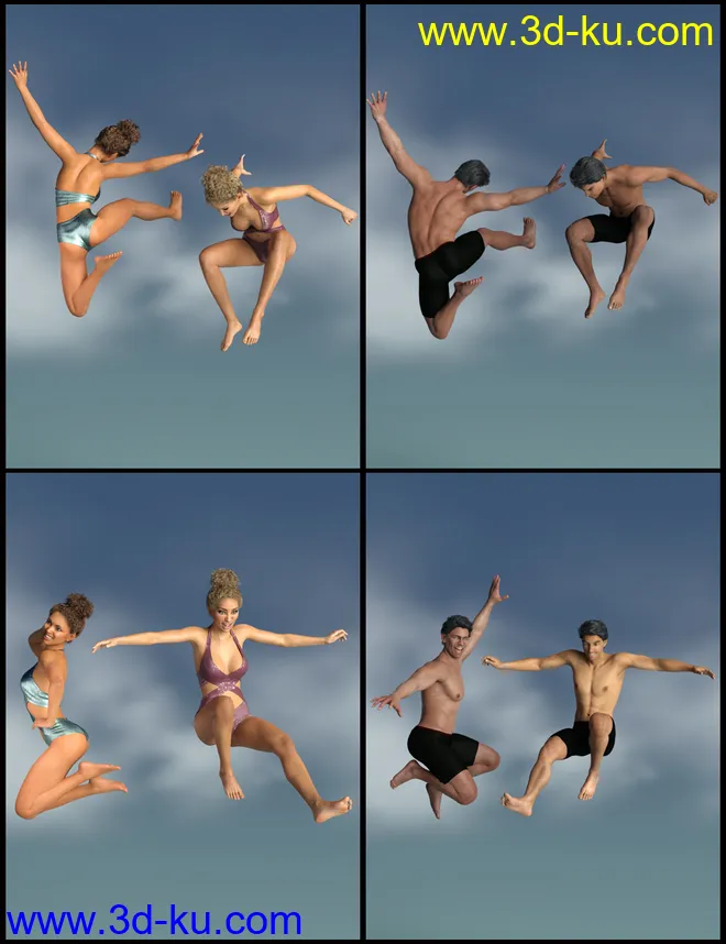 IGD Motion Series - Jump Poses for Genesis 3 and 8模型的图片2
