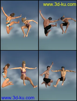 3D打印模型IGD Motion Series - Jump Poses for Genesis 3 and 8的图片