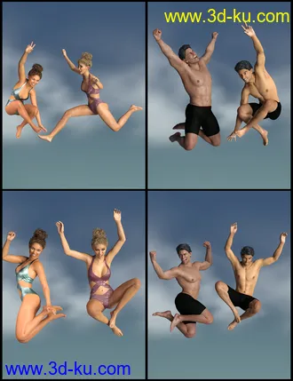 3D打印模型IGD Motion Series - Jump Poses for Genesis 3 and 8的图片