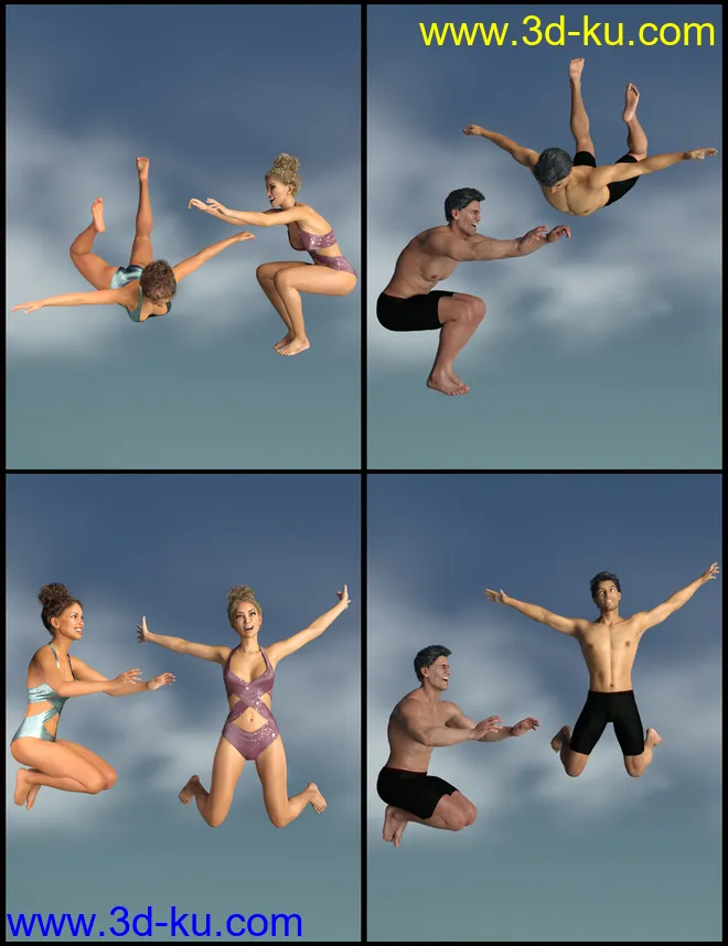 IGD Motion Series - Jump Poses for Genesis 3 and 8模型的图片4