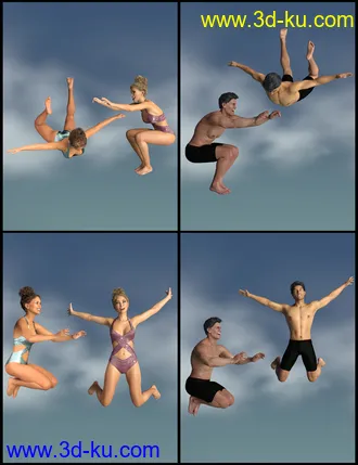 3D打印模型IGD Motion Series - Jump Poses for Genesis 3 and 8的图片