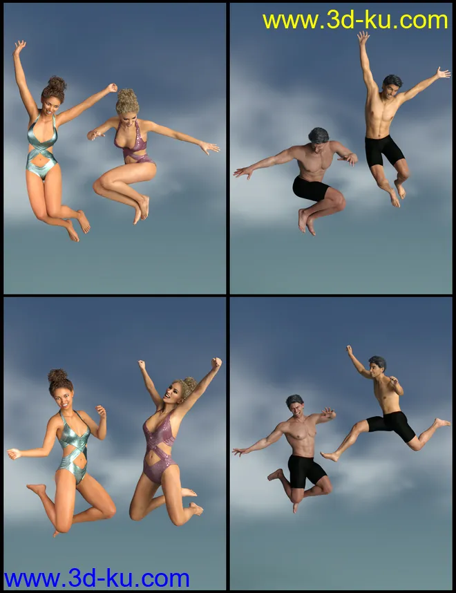 IGD Motion Series - Jump Poses for Genesis 3 and 8模型的图片5