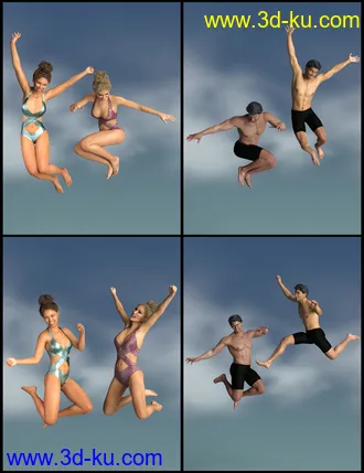3D打印模型IGD Motion Series - Jump Poses for Genesis 3 and 8的图片