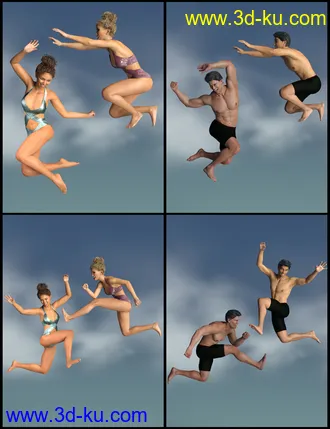 3D打印模型IGD Motion Series - Jump Poses for Genesis 3 and 8的图片