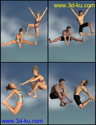3D打印模型IGD Motion Series - Jump Poses for Genesis 3 and 8的图片