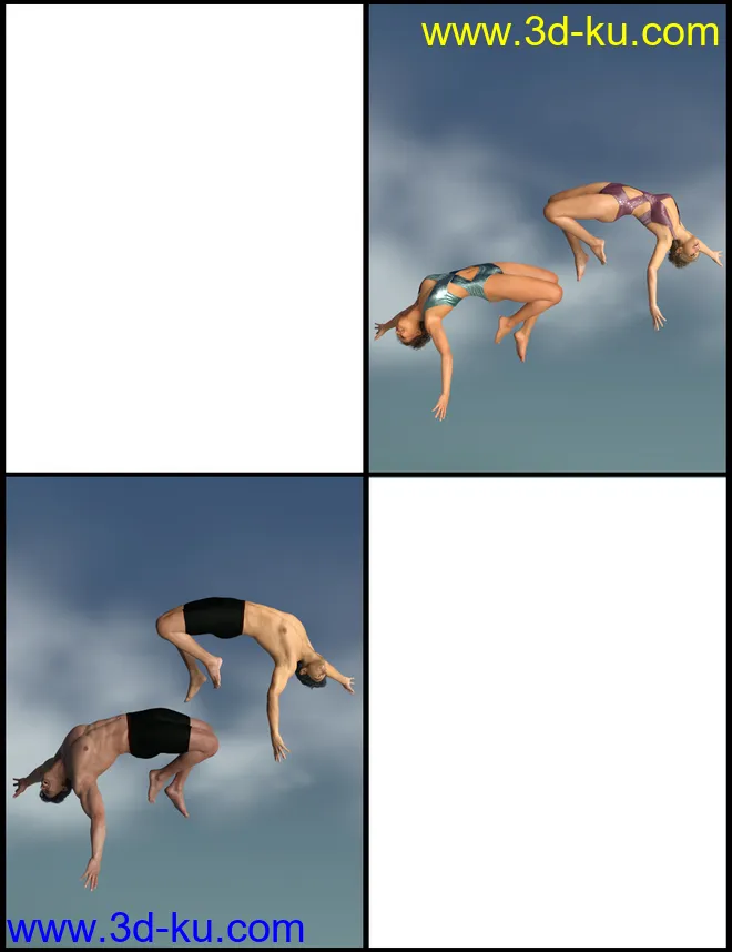 IGD Motion Series - Jump Poses for Genesis 3 and 8模型的图片8