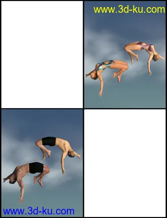 3D打印模型IGD Motion Series - Jump Poses for Genesis 3 and 8的图片