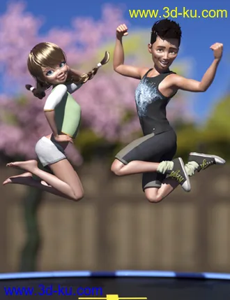 3D打印模型IGD Motion Series - Jump Poses for Genesis 3 and 8的图片