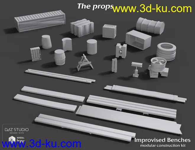 Improvised Benches Construction Kit模型的图片4