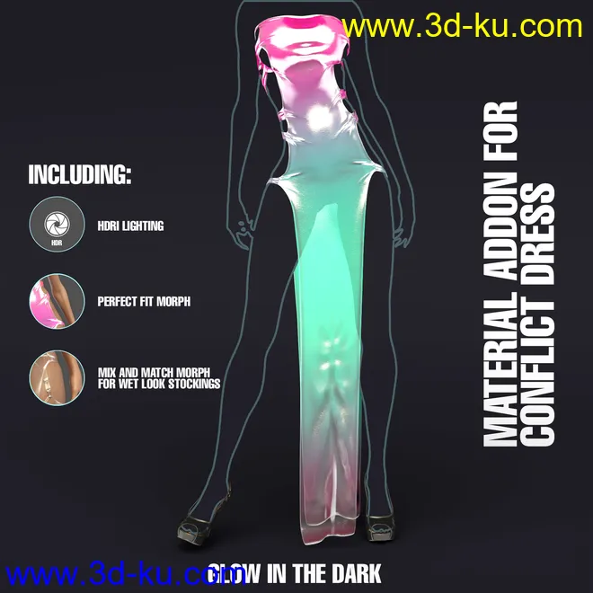 Iray FX Material Addon for dforce ConflictDress模型的图片1