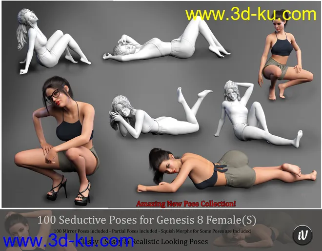 iV 100 Seductive Poses for Genesis 8 Female(s)模型的图片7