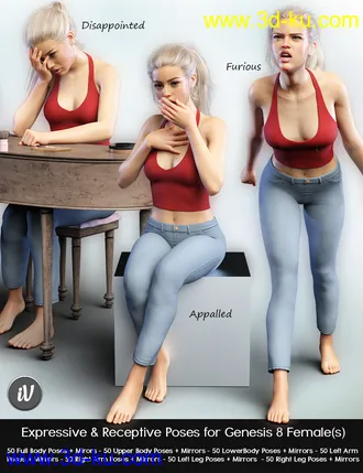 3D打印模型iV Expressive & Receptive Poses For Genesis 8 Female(s)的图片