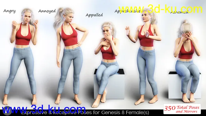iV Expressive & Receptive Poses For Genesis 8 Female(s)模型的图片3