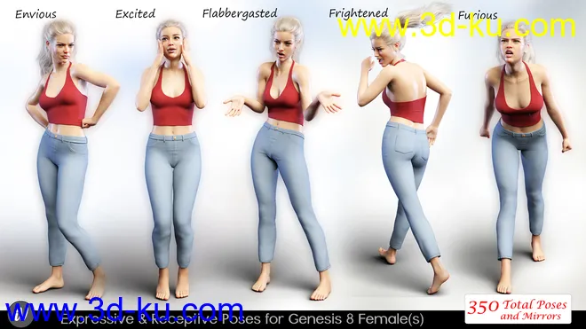 iV Expressive & Receptive Poses For Genesis 8 Female(s)模型的图片7