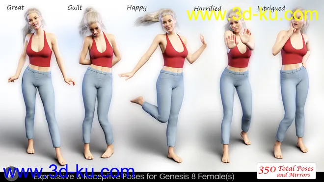 iV Expressive & Receptive Poses For Genesis 8 Female(s)模型的图片8