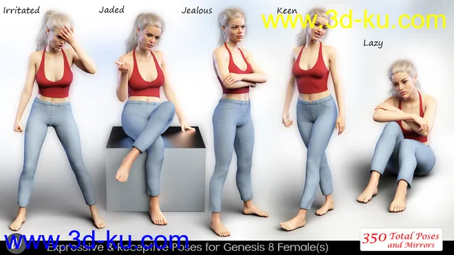 iV Expressive & Receptive Poses For Genesis 8 Female(s)模型的图片9