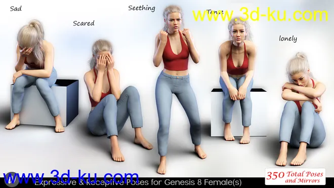 iV Expressive & Receptive Poses For Genesis 8 Female(s)模型的图片12