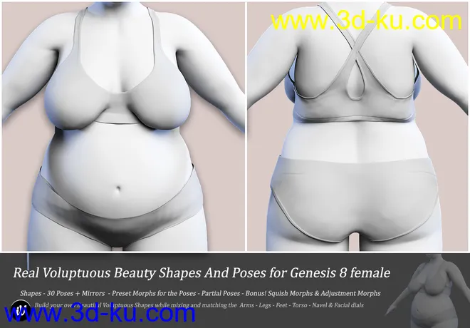 iV Real Voluptuous Beauty Shapes And Poses for Genesis 8 Female(s)模型的图片5