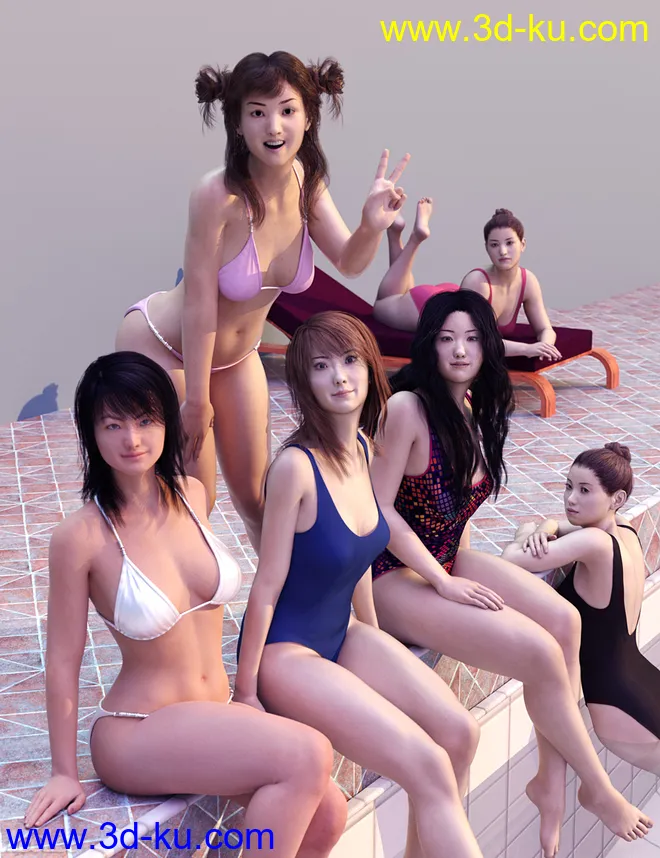 Japanese Face and Body Shapes for Genesis 3 and 8 Female模型的图片1