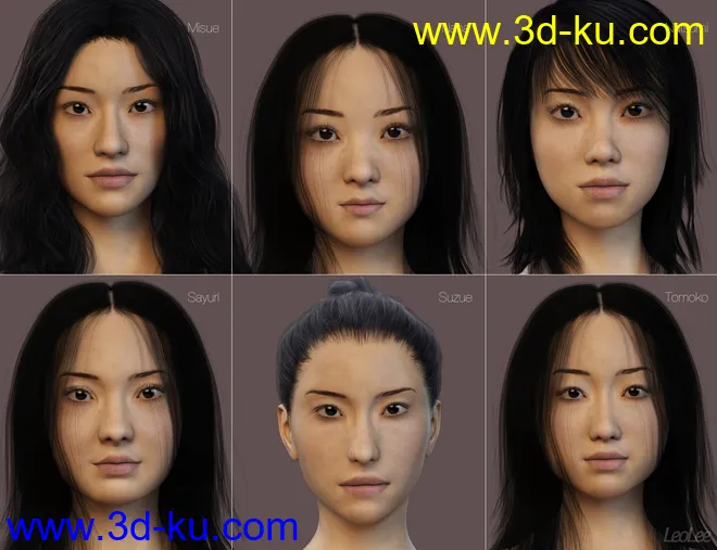 Japanese Face and Body Shapes for Genesis 3 and 8 Female模型的图片8