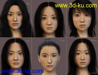 3D打印模型Japanese Face and Body Shapes for Genesis 3 and 8 Female的图片