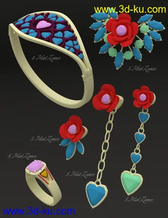 3D打印模型Jeweled Excellence Set 01 for Genesis 2, 3 and 8 Female(s)的图片