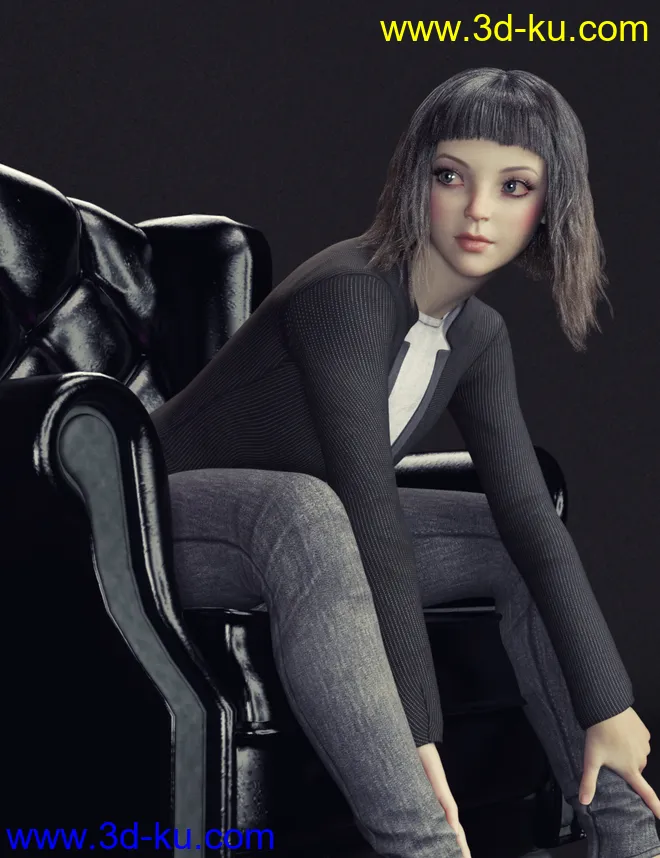 JingLing Character and Hair For Genesis 8 Female(s)模型的图片3