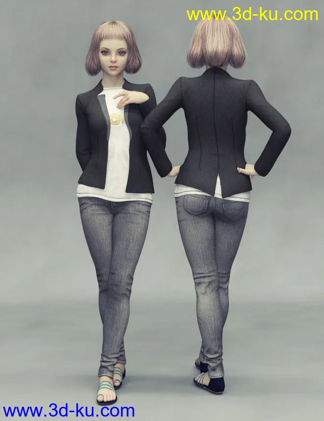 JingLing Character and Hair For Genesis 8 Female(s)模型的图片8