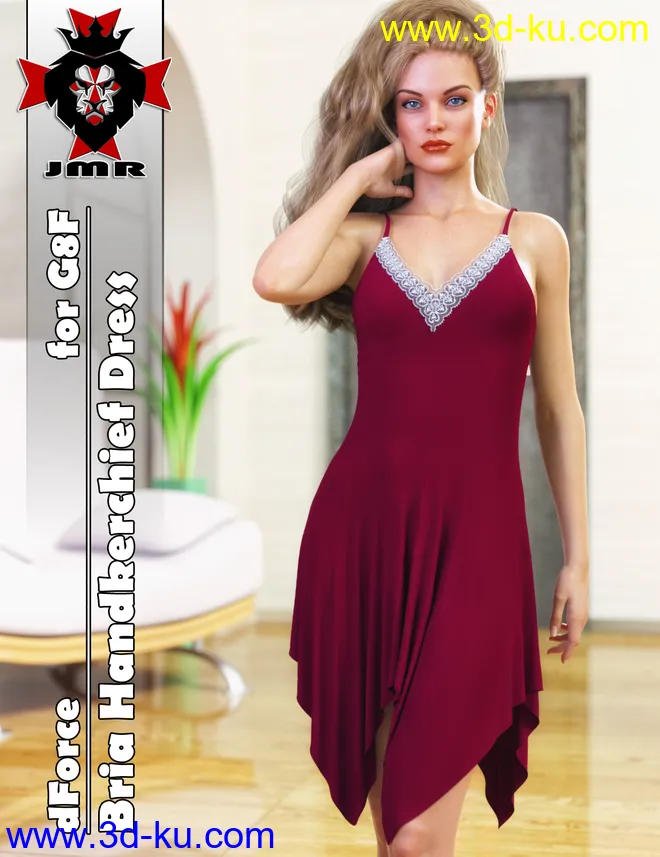JMR dForce Bria Handkerchief Dress for G8F模型的图片1