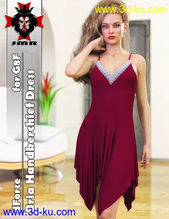 3D打印模型JMR dForce Bria Handkerchief Dress for G8F的图片