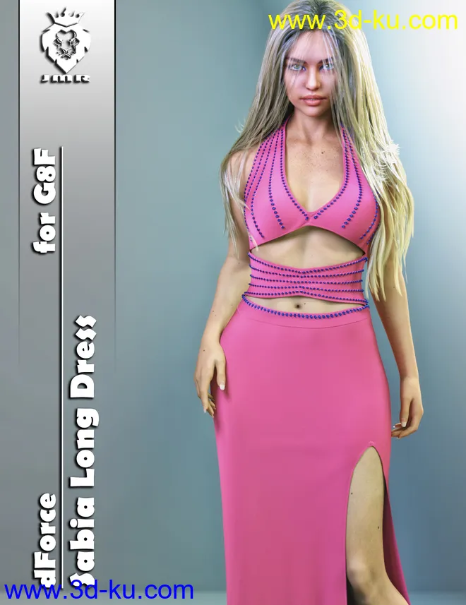 JMR dForce Sabia Long Dress for G8F模型的图片1