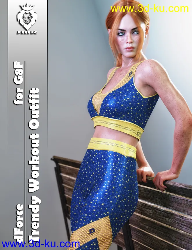 JMR dForce Trendy Workout Outfit for G8F模型的图片1