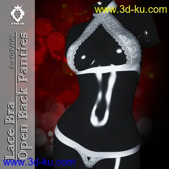 3D打印模型JMR Lace Bra and Open Back Panties for G3F and G8F的图片
