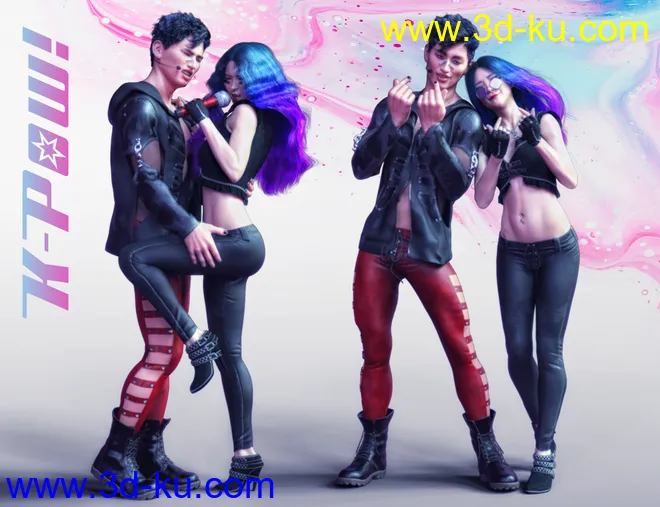 K-Pow Poses and Expressions for Genesis 8模型的图片5