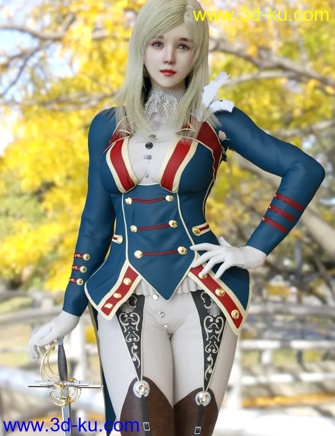 Keicy with Expressions, dForce Breasts and dForce Hair for Genesis 8 Female模型的图片1