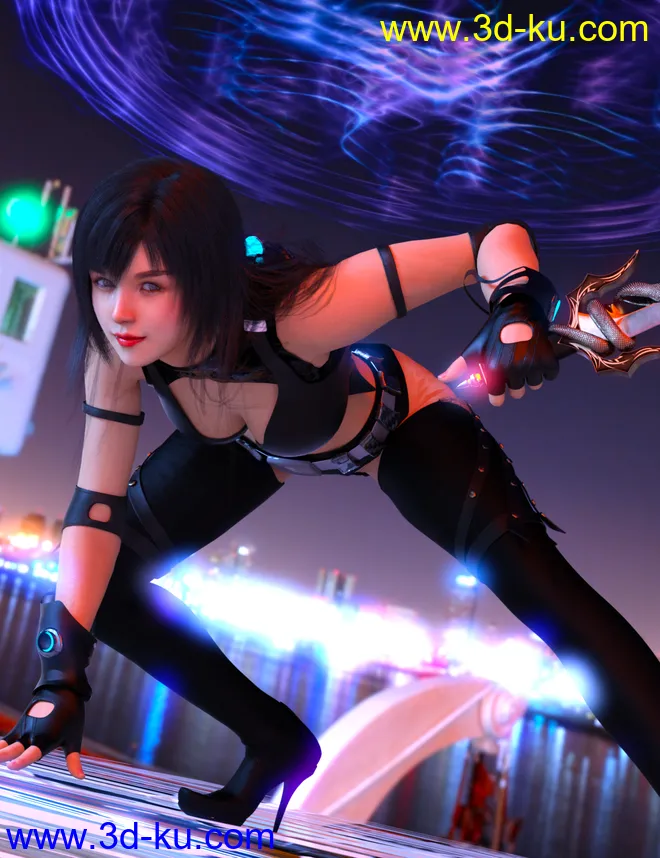 Keicy with Expressions, dForce Breasts and dForce Hair for Genesis 8 Female模型的图片2