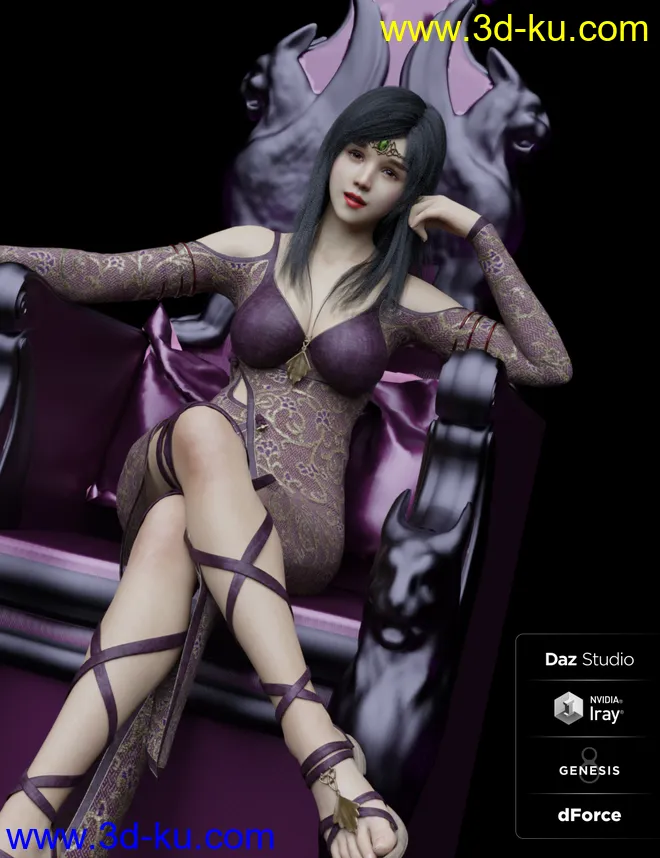 Keicy with Expressions, dForce Breasts and dForce Hair for Genesis 8 Female模型的图片4